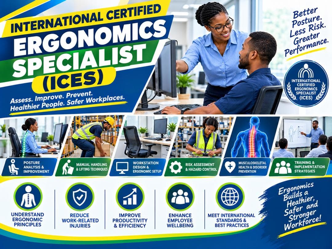 International Certified Ergonomics Specialist (ICES) programme poster