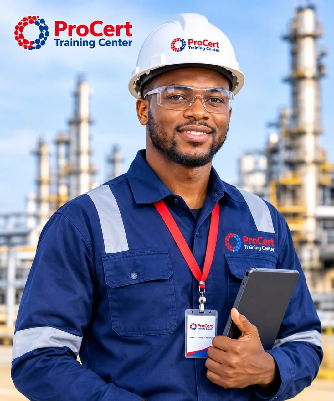 Illustrative promotional image: Industry training professional