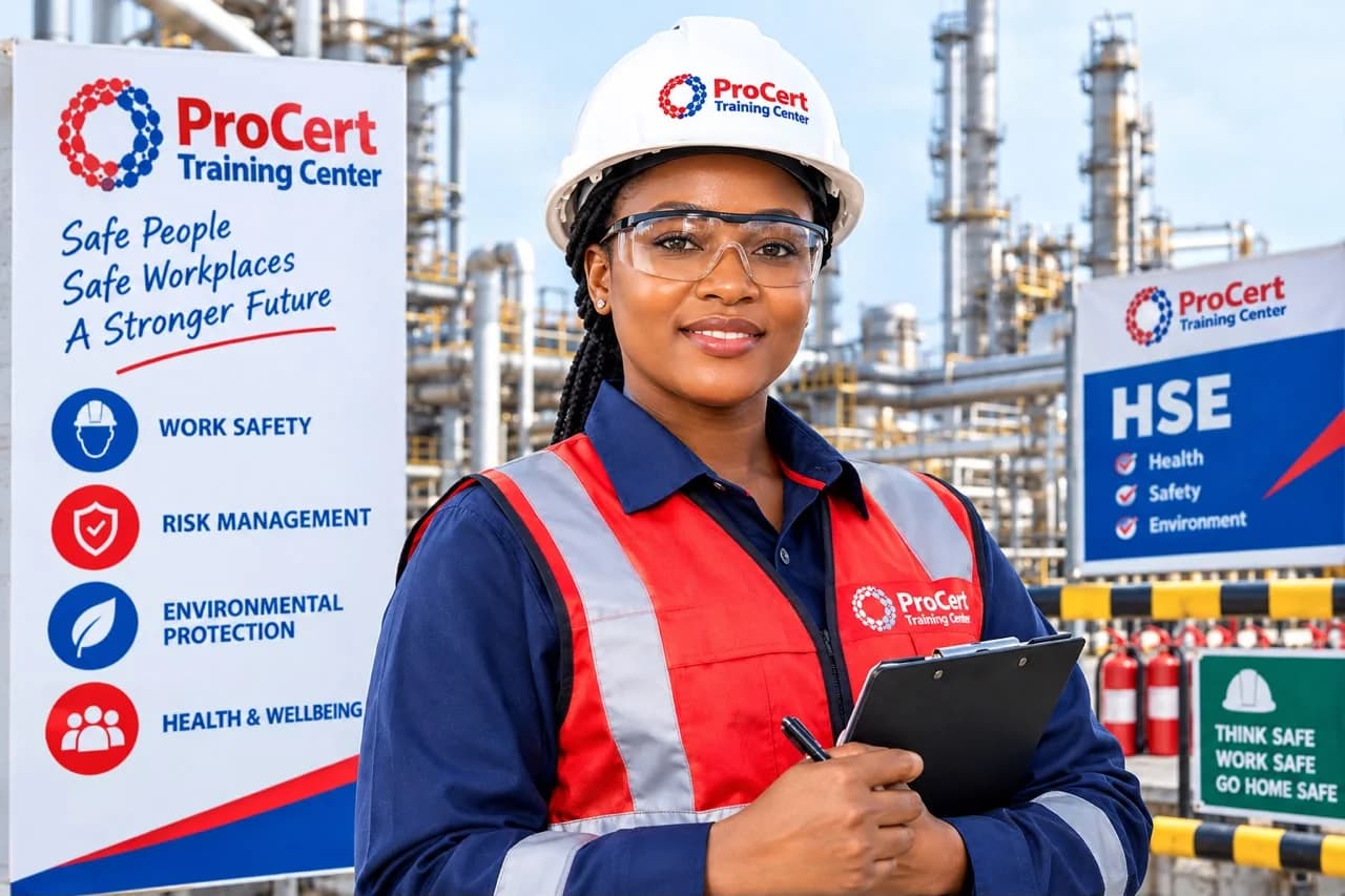 Illustrative HSE professional at an industrial site